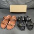 ZA Summer New Product 2024 One Belt Back Empty Women's Shoes Black Buckle Breathable Round Head Fashion Flat Sandals