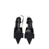 ZA Early Autumn New Black Pointed Bow Thick Heel Strap High Heels Women's Bag Head Design Sandals