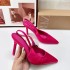 ZA French New Product 2024 High Heels, Headbands, Sandals, Back Strap, Silk Texture, Fine Heels, Shallow Mouller Shoes