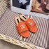 European and American style 2024 summer new style exterior metal buckle letter flat bottomed one character beach casual fish mouth slippers