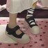 Mary Jane Women's Shoes 2023 New Sponge Cake Thick soled Shoes Mona Zhao Lusi Same Velcro Big Head Shoes Single Shoes