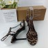 ZA2024 new leopard print high-heeled shoes with a one-piece temperament, slim heels, and exposed toes for women. Leopard print high-heeled fashion for women