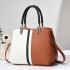 Cross border women's bag: 2024 autumn new fashionable contrasting color handbag, large capacity commuting single shoulder crossbody bag trend