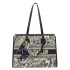 DIAOLUN New Fashionable Retro Embroidered Zoo Large Capacity Handheld Shopping Bag Single Shoulder Underarm Tote Bag