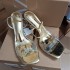 ZA2024 Autumn New Product: Women's Shoes with a Golden Straw Style, Thin Heels, Plastic Sexy Fashion Sandals