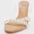 ZA new 2024 summer pearl transparent slim heeled high heels for women with exposed heels and toes, wearing fashionable pointed shoes for women