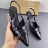 ZA New 2024 French High Heels with Pointed Shallow Mouth Cross Buckle and Strap Back, Barefoot Fashion Sandals for Women