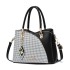 2024 new fashionable handbag for women, large capacity checkered contrasting color middle-aged women's bag, single shoulder crossbody bag for hair replacement