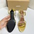 ZA2024 Summer New Women's Shoes High Heels with Bare Toes, Golden Strap, Thin Heel, Strap Back, High Heels for Women