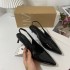 ZA's new 2024 summer pointed, thin heels, shallow mouth high heels, women's back strap, toe cover fashion, wearing sandals for women's fashion trend