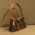 2024 New Light Luxury Simple Leather Vintage Flower Vintage Tote Bag Large Capacity Commuter Premium Single Shoulder Crossbody Bag