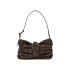 ZA Women's Bag New Cross border 2024 Spring and Autumn Wrinkled Bag Brown Buckle Decoration Shoulder Bag Fashion Underarm Bag