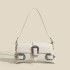 Cross border 2023 new trend simple niche design single shoulder underarm bag for women retro versatile buckle small square bag