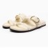 ZA women's shoes 2024 new thick soled sandals with exposed toe metal decoration beach casual round toe flat sandals