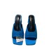 ZA New French Summer 2023 Fashion Women's Shoes Coarse Heel Straw Blue Open Toe Fashion Post Air Trendy Women's Sandals