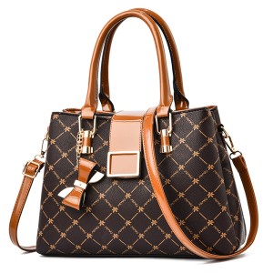 2024 New Fashionable Printed Women's Handbag with Large Capacity Color blocked Single Shoulder Cross Shoulder Bag Trend