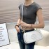 Cross border hot selling light luxury fashionable and stylish contrasting color saddle bag, versatile and niche single shoulder crossbody small square bag, one piece hair replacement