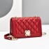 [Women's Bag] 2024 New Fashionable Small Fragrant Style Ling Grid Chain Bag Simple Style Women's Shoulder Bag