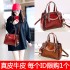 Cross border small bag for women 2025 new trendy Korean version fashion handbag, single shoulder crossbody bag, oil wax leather real leather women's bag