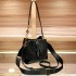 Cross border new black woven bucket bag is popular this year, with a high-end and fashionable feel. It is a versatile single shoulder crossbody bag