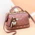 2024 European and American New Fashion Women's Bag with Lingge Small Fragrant Style Handheld Small Bag Boston Shoulder Bag