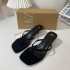 ZA women's new shoes for spring/summer 2024 square toe flip flops with exposed toe and heel, fashionable and versatile cool slippers for women