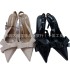 ZA2024 Summer New Women's Shoes Butterfly Dew Heel Muller Shoes Pointed Shallow Mouth Lacquer Leather Single Shoes