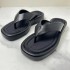 ZA new product 2024 summer round toe flip flops with sponge cake thick sole for height increase, versatile, simple and easy to wear beach sandals for women