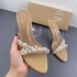 ZA2024 Summer New Product: Pointed Pearl Fine Heels, Women's Fashion Style, Transparent Rear Open toed Sandals for Women