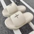 SM Cross Flower Classic Women's Leather Outerwear Strap 2024 Summer New Women's Slippers Thick Bottom Cross