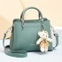 Fashion handbag women 2024 new casual women's shoulder bag large capacity soft leather multi-layer teddy bear pendant women's bag