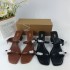 ZA2024 Summer Hot Selling New Product Square Head with Metal Buckle Thick Heel Women's Sandals Women's High Heels Comfortable Slippers