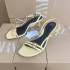 ZA Sandals 2024 Autumn New Fashionable Style Yellow Buckle Strap Open Toe Back Air Narrow Heel Sandals