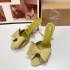 ZA Summer 2024 New Double Bow Decoration French High Heels Women's Open toed Fish Mouth Strap Sandals Women