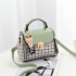 New Small Bag for Women 2024 Korean Edition New Trendy Fashion Girl Single Shoulder Crossbody Bag with Grid Pattern Small Square Bag, One Piece Hair Replacement