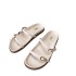 ZA New Product 2024 Autumn French European and American Style Flat Bottom Strap Thin Strap Double Buckle Thick Bottom Casual Shoes Sandals for Women