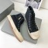 2022 Summer Paris New High Top Canvas Shoes for Women, Aged, Casual, Breathable, Half Dragged, Outdoor, Small Dirty Shoes, Couple, Men