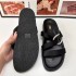 Z Home Summer New Product 2024 Foreign Trade Fashion Round Head Thick Bottom Cross Water Diamond Buckle Decoration Versatile Casual Cool Slippers for Women