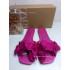 ZA New Product 2024 Square Head French Women's Shoes with Rose Blossoms, Bare Toes, Half Dragged Outerwear Sandals for Women