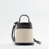 ZA women's bag 2024 spring new cylindrical contrasting color box mini bucket bag crossbody single shoulder canvas handbag trend