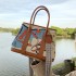 2025 Hot Selling Canvas Splicing Leather Garden Large Capacity Graffiti Painted Tote Bag Handheld Single Shoulder Crossbody Bag