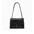 ZA Women's Bag 2024 Autumn New Black Wrinkle Effect Small Rock Style Crossbody Bag Commuter Versatile Stray Bag