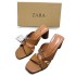 ZA new 2024 summer square toe cross with exposed toe sandals for women, thick heels, cowhide leather high heels for women