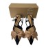 ZA2024 Summer New French High Heels Women's Shoes with Pointed Bow Decoration Color blocked Light Mouth Strap and Barefoot Sandals