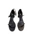 ZA Women's Shoes 2024 Autumn New Product Women's Shoes Black Lacquer Leather Effect Round Head One Word Straw Thick Heel Cool