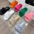 2023 Spring/Summer Lingge Small Fragrant Wind Velcro Sponge Cake Thick Bottom Bread Slippers Women's One Word Casual Sandals for Outerwear