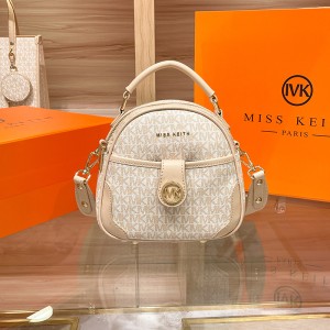 Hong Kong MK Luxury 2024 Premium Round Cake Small Bag with Versatile Style Single Shoulder Crossbody Handheld Women's Bag Cross border Delivery