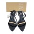 ZA2024 Autumn New Women's Shoes Black Metal Buckle and Strap Fashion High Heels Rear Tripstrap Thin Heel Sandals