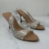 ZA Spring New Thin Heel Strap Women's Shoes with Bright Plastic High Heels, Elegant Fairy French Crystal Sandals