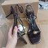 ZA autumn new product 2024 slim strap high-heeled sandals for women with metal buckle decoration, straight strap sandals, slim heel open toe women's sandals